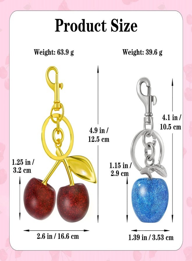 ANDGING 12 pcs Cute Cherry Keychain Set Cherry Bag Purse Charm for Women Red Gold Black Cherries Charms Key Chain Accessories Silver Blue Purple Purse Charms for Handbags Birthday Gifts Llavero De Cereza - Image 4